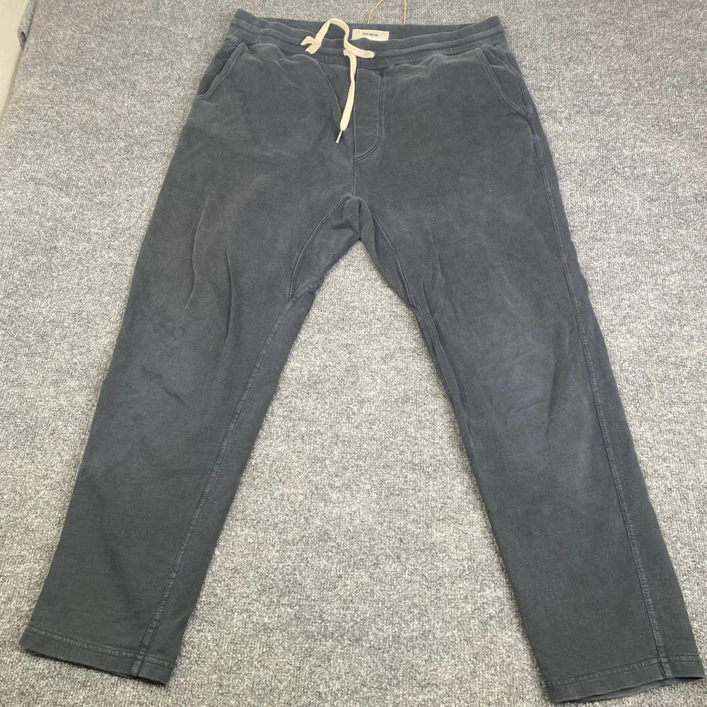 Buck Mason Mens XL French Terry Sweatpants Washed Navy Blue Joggers BM15018.209